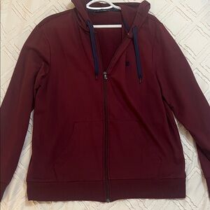Izod Maroon Lightweight Jacket with Navy Accents